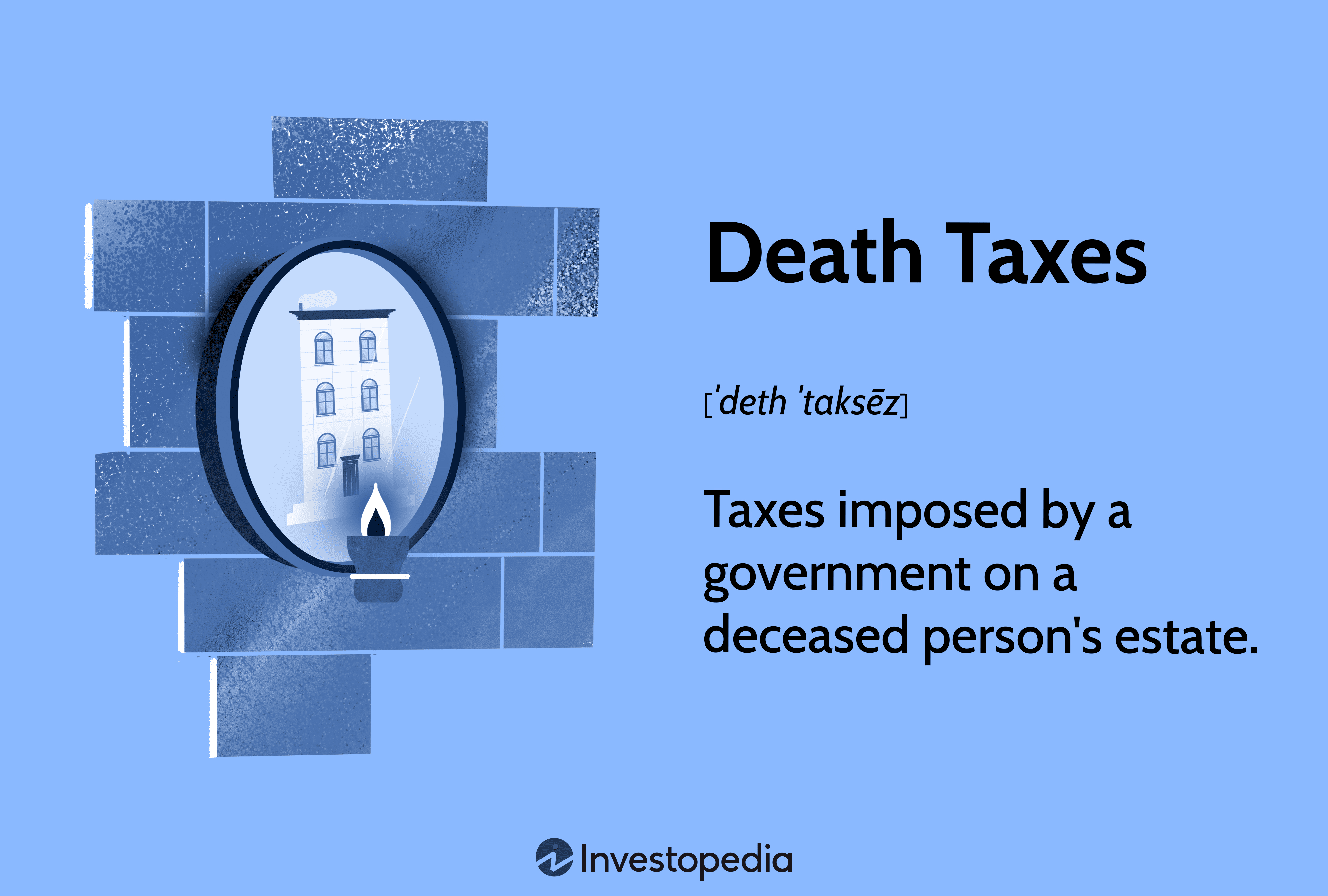 Death Taxes: Taxes imposed by a government on a deceased person's estate.