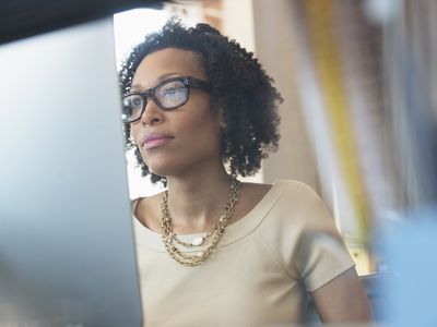 Black woman at a computer