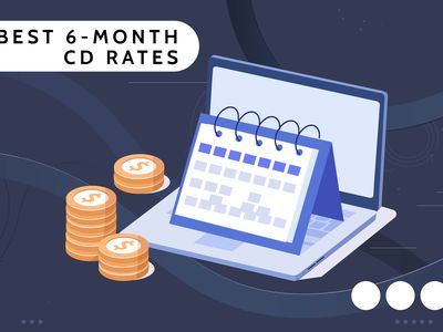 Investopedia custom visual asset shows a calendar, a laptop and piles of change, with the title Best 6-Month CD Rates