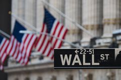 A Wall Street sign at the New York Stock Exchange