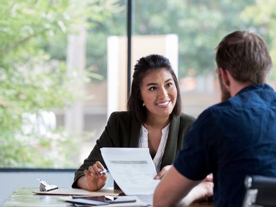 Banker meets with a client