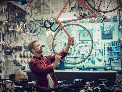 Customer shops for bike small business loan