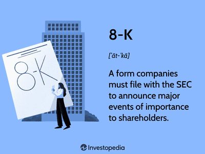 8-K (8K Form): A form companies must file with the SEC to announce major events of importance to shareholders.