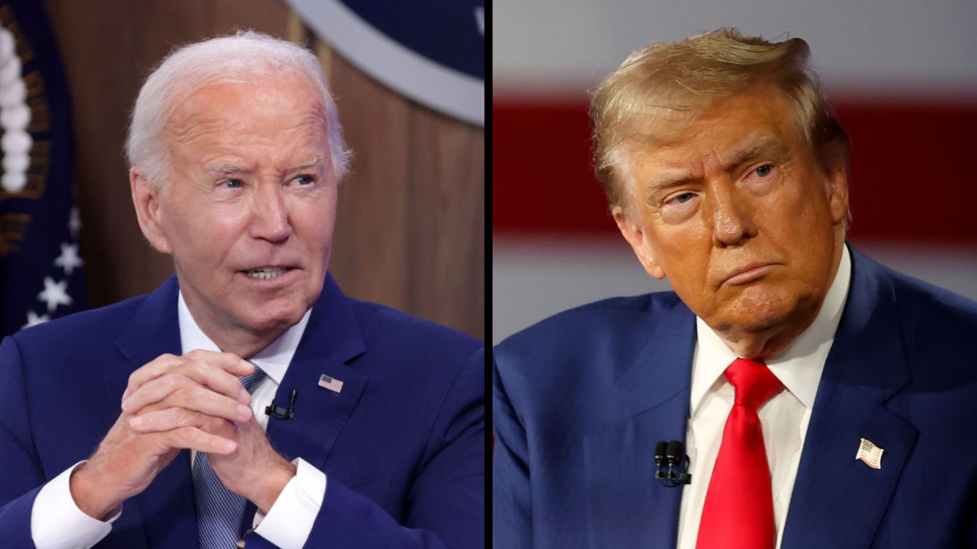 President Joe Biden (left) and former president Donald Trump (right).