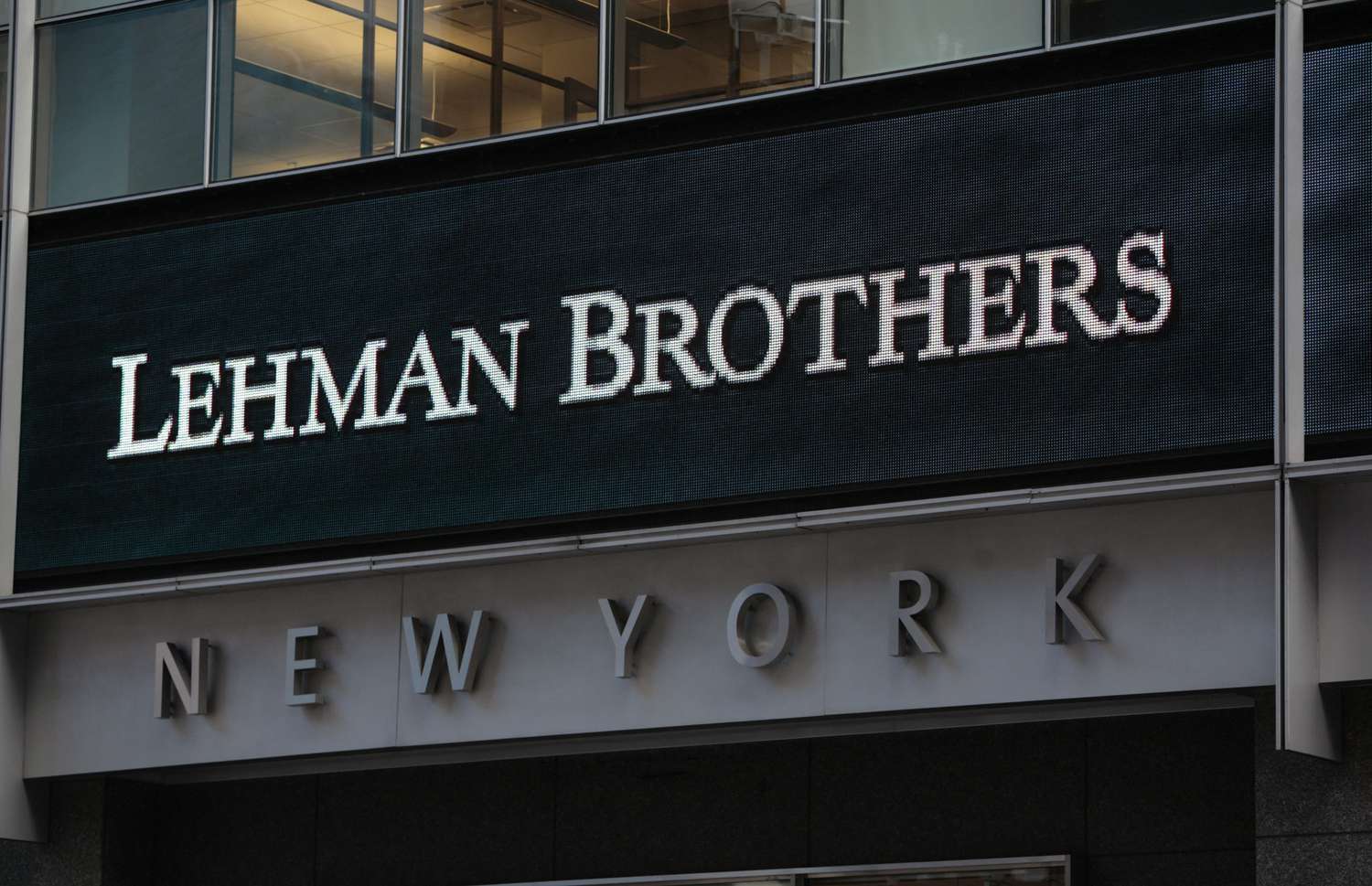 The sign for Lehman Brothers headquarters