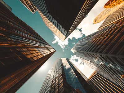 low angle view of the skyscrapers in nyc