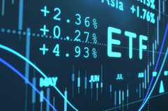 An illustration of market data and the term "ETF."