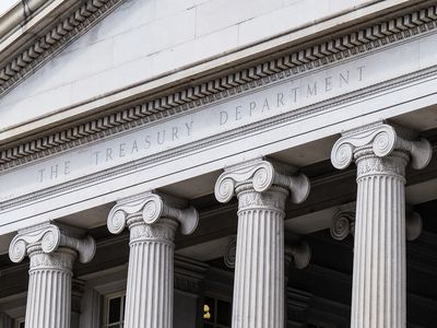 United States Treasury Department Building in Washington, DC.