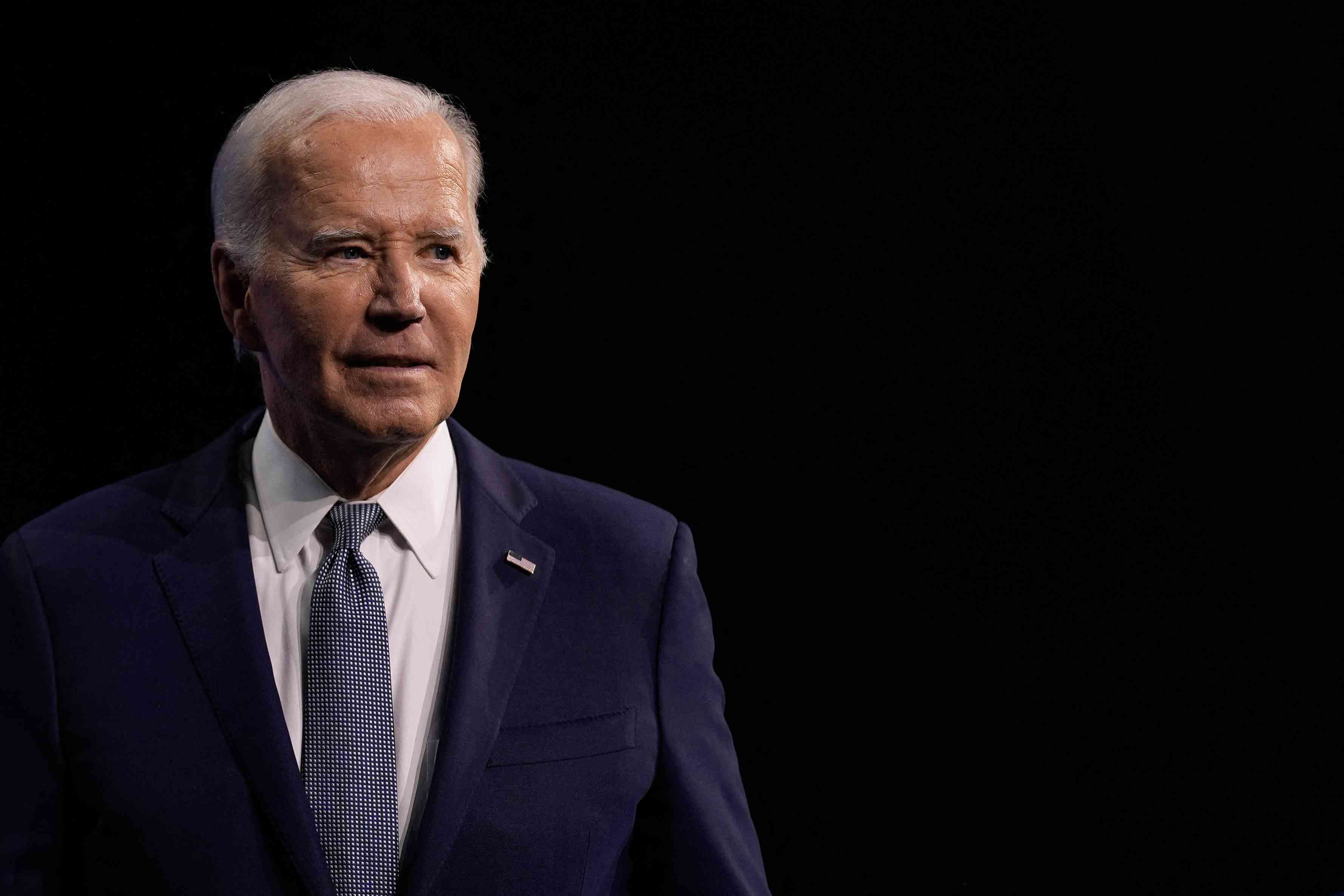 US President Joe Biden leaves the podium after speaking during the 115th National Association for the Advancement of Colored People (NAACP) National Convention in in Las Vegas, Nevada, on July 16, 2024