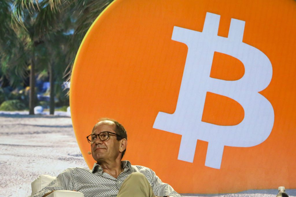 Fred Thiel, chief executive officer of Marathon Digital Holdings, listens during the Bitcoin 2021 conference in Miami, Florida, U.S., on Saturday, June 5, 2021. 