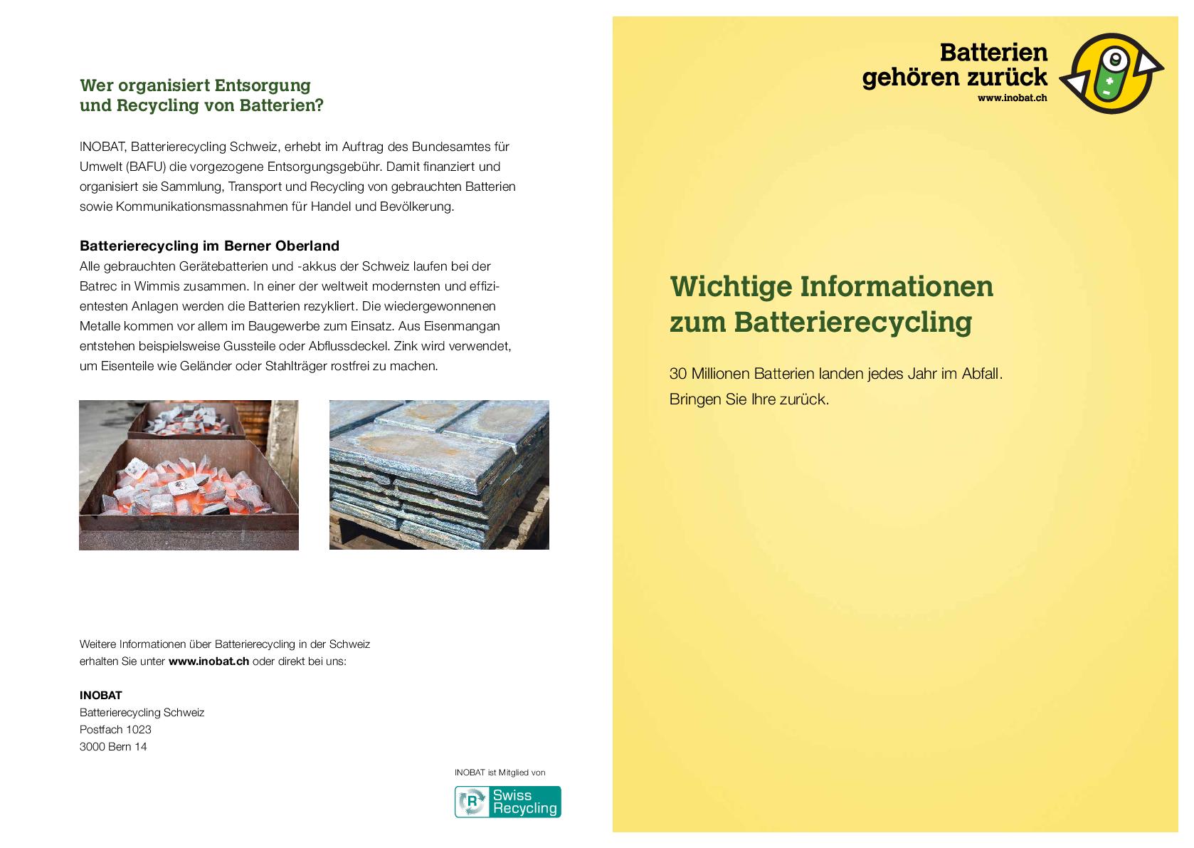 Allgemeine Informationen zum Batterierecycling