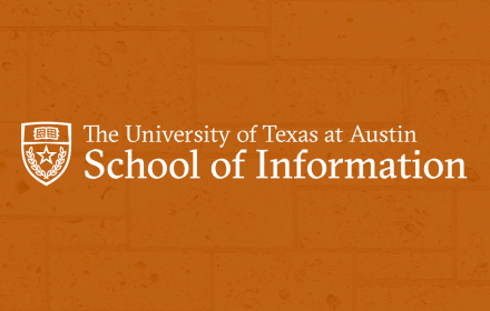 Orange news header image with iSchool logo