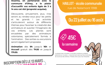 Plaines de vacances à l’école communale de Haillot (du 22/07 au 16/08)