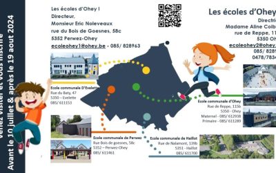 Inscriptions 2024-2025 – Écoles communales d’Ohey