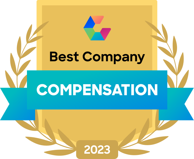 Graphic of an award for Best Company Compensation