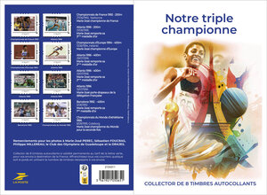 Collector 8 timbres - Notre triple championne - Lettre verte