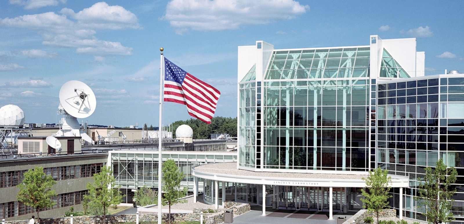 MIT Lincoln Laboratory's main entrance is in its newest building.