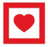 Red Cube Cares Heart Icon