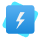 Blue square with electricity symbol overlapping over