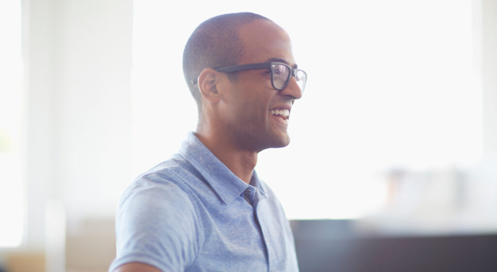 a man wearing glasses