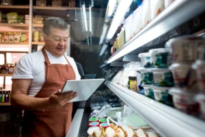 a person preparing food in a restaurant