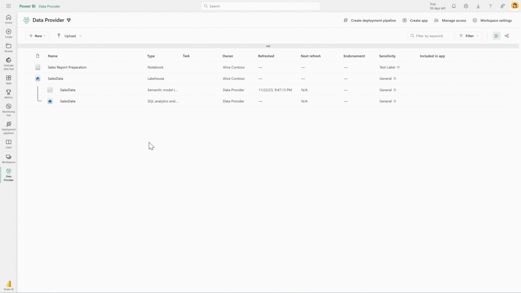 This image shows the new capability in Microsoft Fabric, subdomains, which allows you to further refine the way your Fabric data estate is structured according to the business needs.
