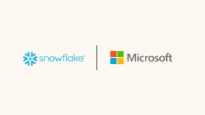 snowflake and Microsoft logos side by side