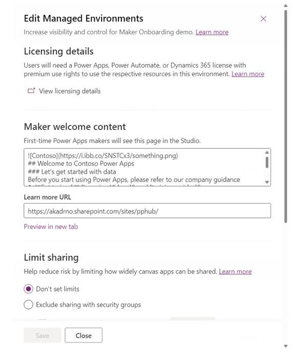 Environment Routing Setting for Maker Welcome message