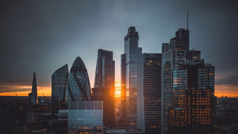 London skyline at dawn