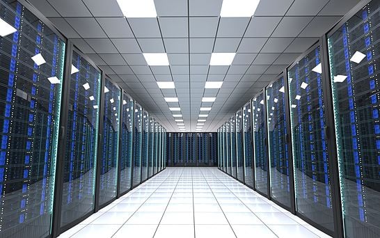 3d rendering of data center corridor