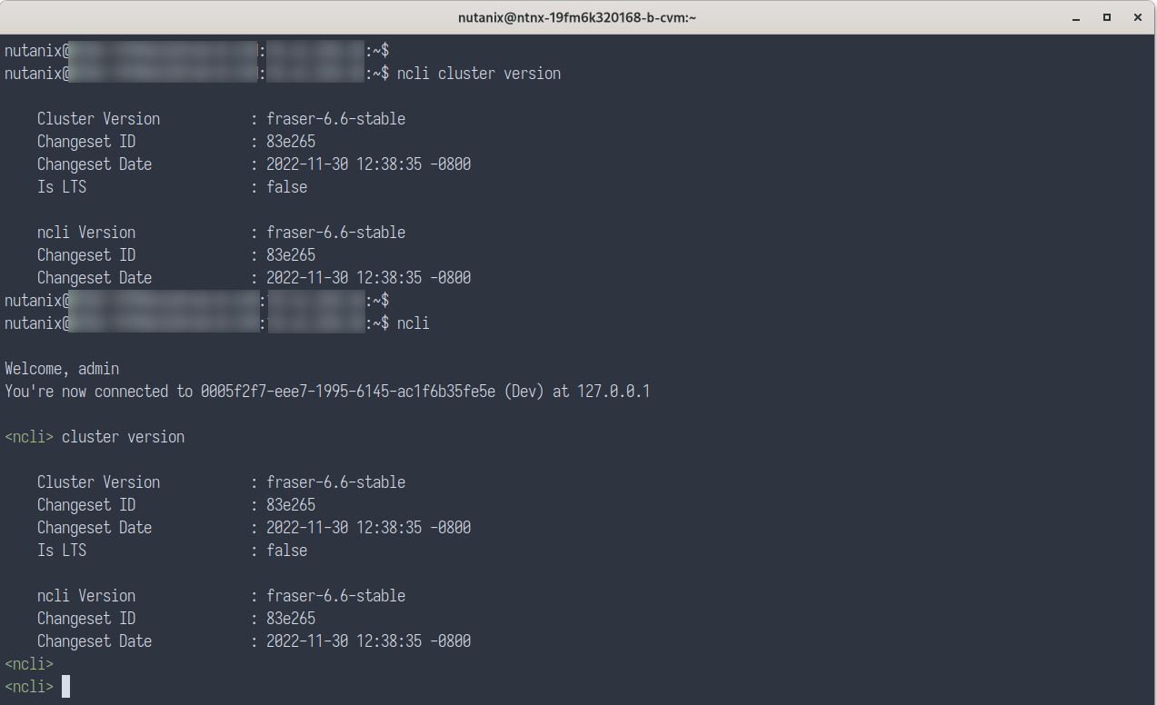 ncli command usage options