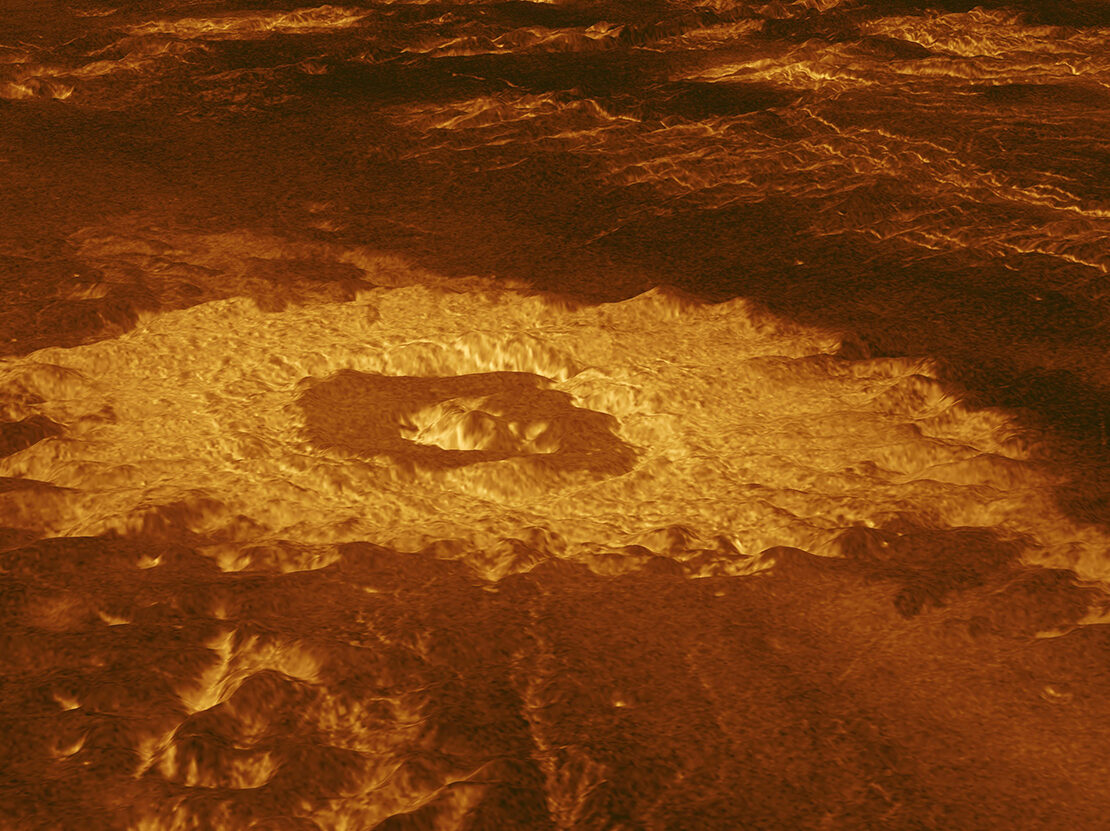 Venus Crater Farm image taken by the Magellan spacecraft for NASA