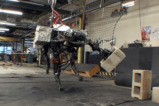 Watch BigDog, Our Favorite Four-Legged Military Robot, Hurl A Cinder Block