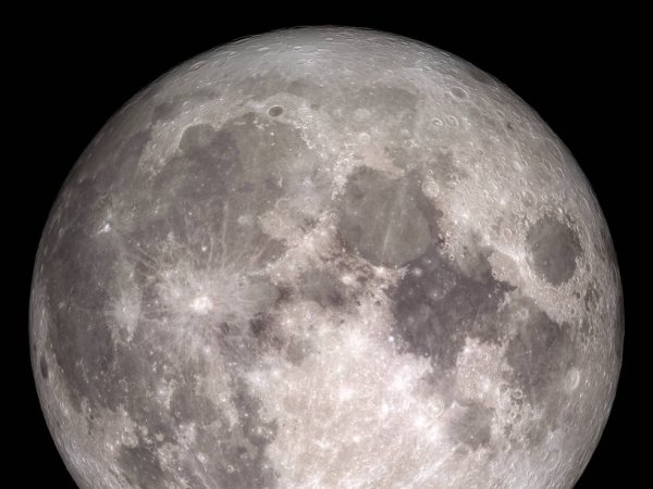 This image of the Moon was created with images taken by NASA's Lunar Reconnaissance Orbiter.