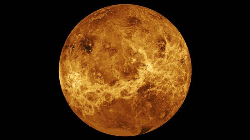 A composite image of the planet Venus.