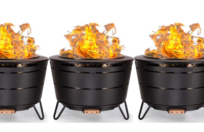 TIKI Brand Smokeless 27.5 in. Reunion Fire Pit side by side.