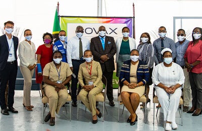 Group photo on arrival of Covid-19 vaccines in KNA