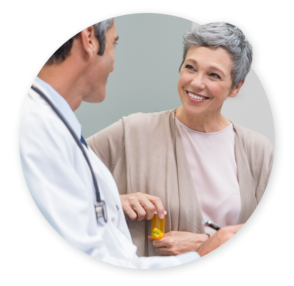 Woman talking to doctor during appointment