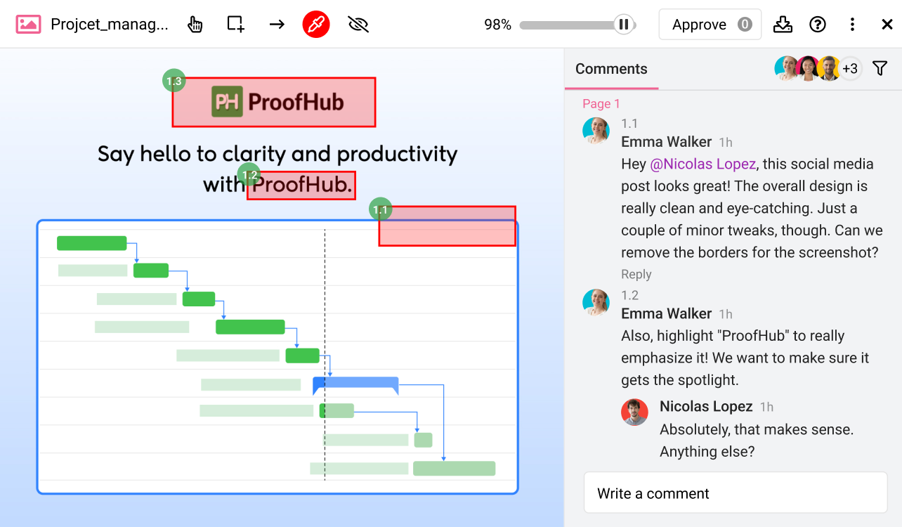 Plan and visualize project and outcomes with ProofHub’s gantt chart