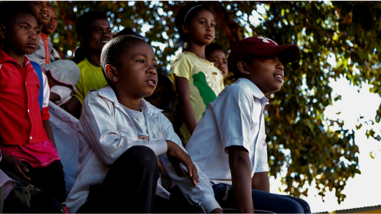 Children looking ahead