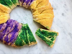 Slicing a King Cake