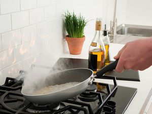 Man using nonstick pan