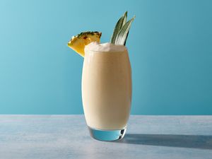 Pineapple milkshake in a glass