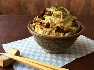 Japanese mushroom rice (kinoko takikomi gohan)