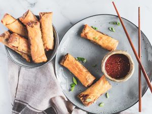 Vegetable harumaki Japanese spring rolls