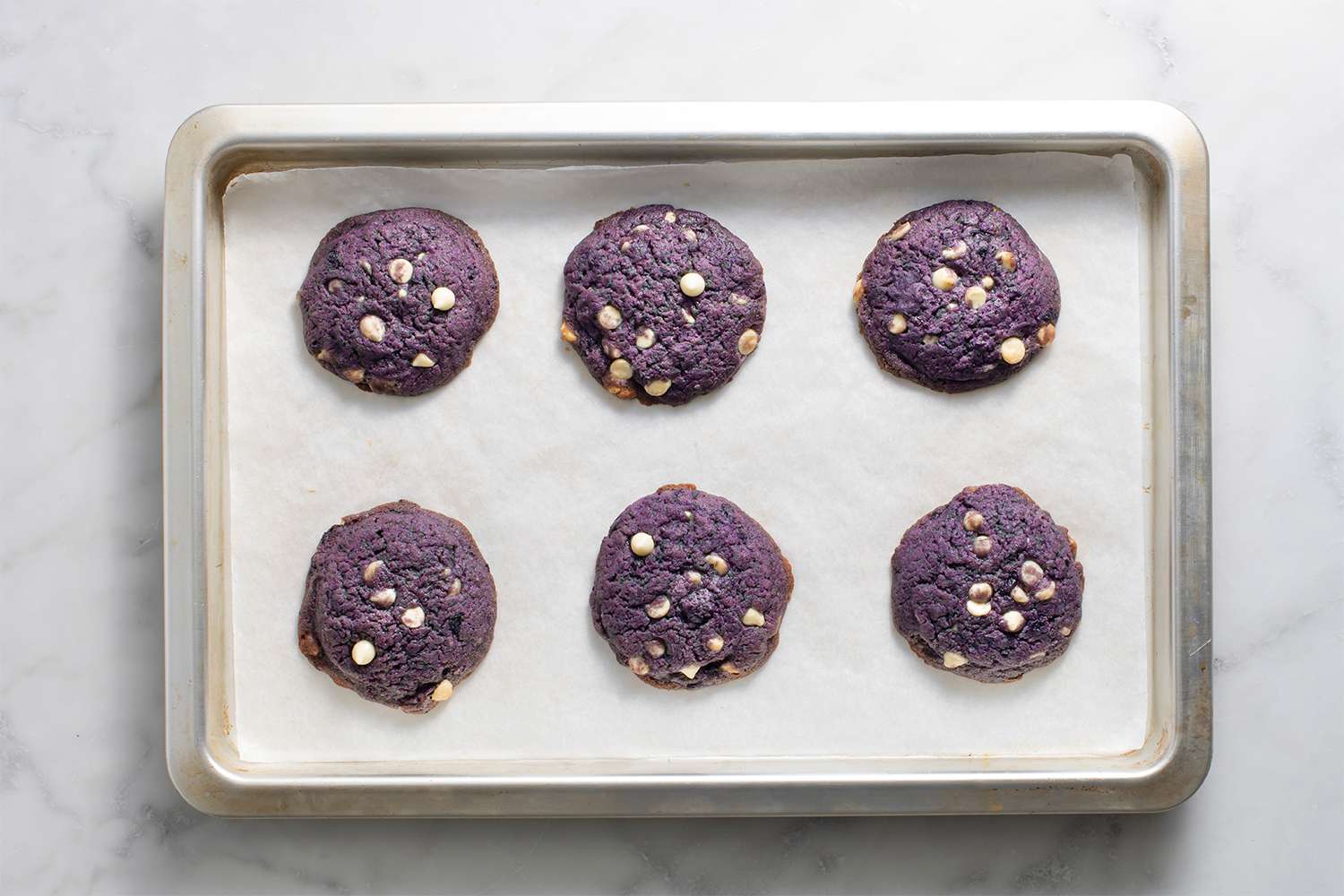 Blueberry Cookies on a baking sheet 