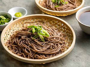 Zaru Soba Noodles in bowls 