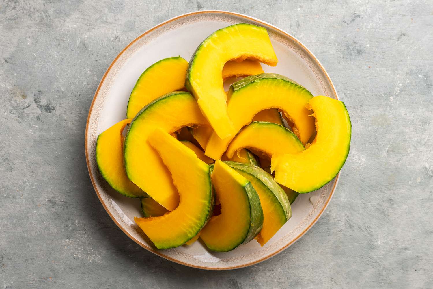 kabocha slices on a plate 