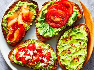 avocado toasts on a plate