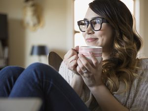 Woman enjoying coffee